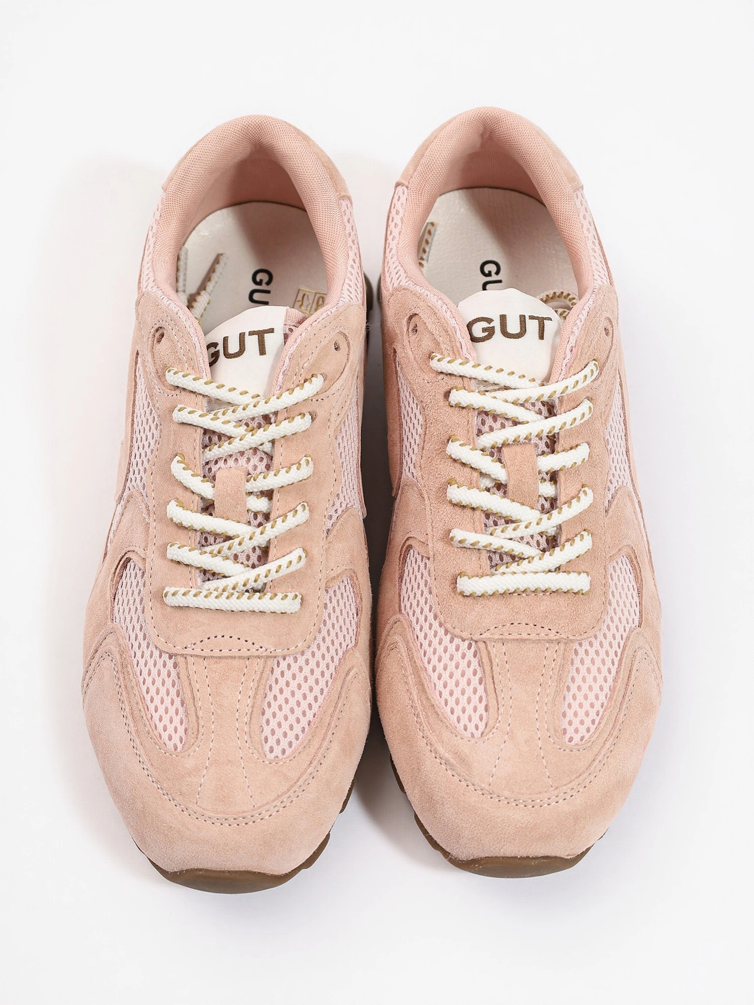 Кроссовки комбинированные розового цвета на низкой подошве